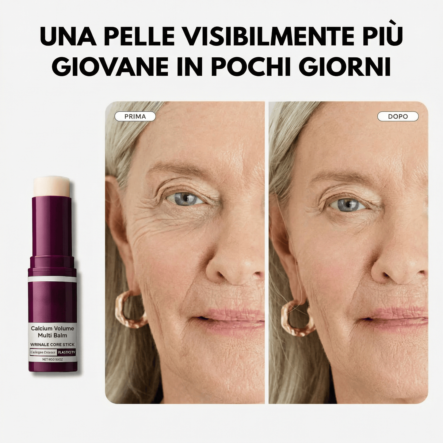 Stick Antirughe al Calcio – Ringiovanisce e Rassoda il Viso | Formula al Calcio + Collagene con Complesso Ribornic Brevettato